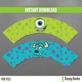 Monsters Inc. Birthday Cupcake Wrappers